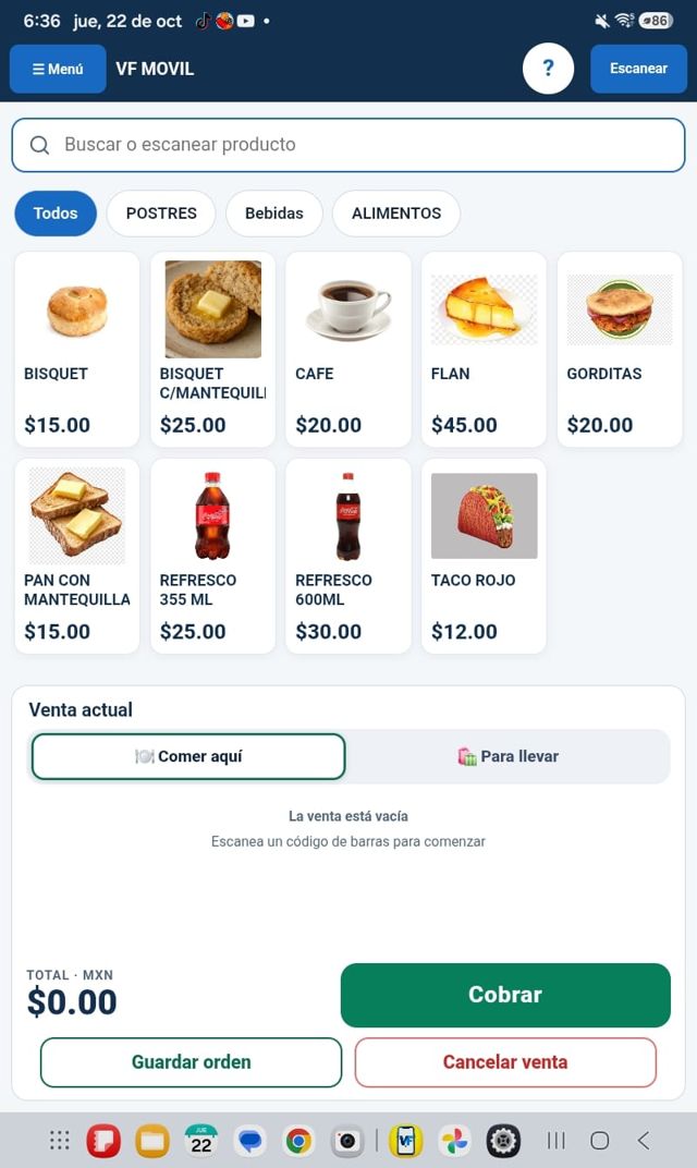 Tablet: productos con foto, listo para vender